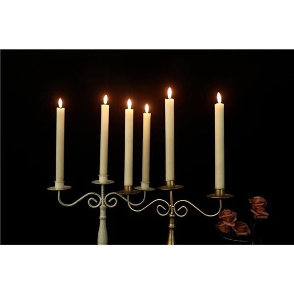 Flameless Ivory Taper Candles Flickering with Remote, Battery Operated Led - Picture 2 of 7